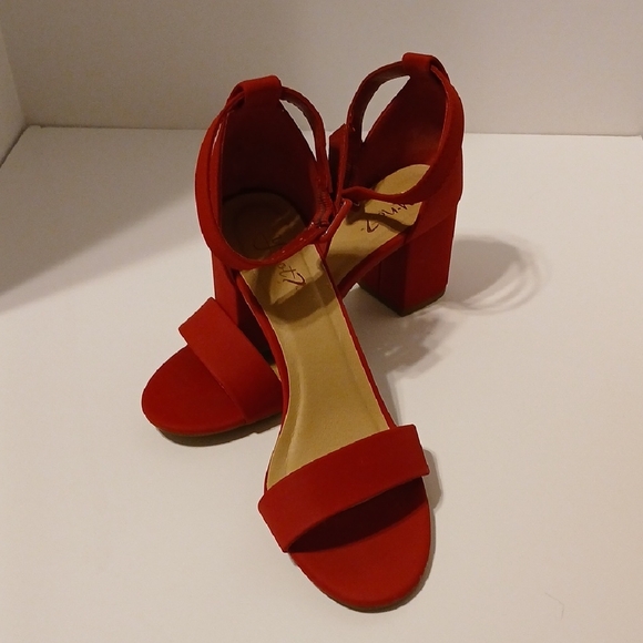 y not Shoes - Vibrant Scarlet Block Heel Sandals From Y.NOT